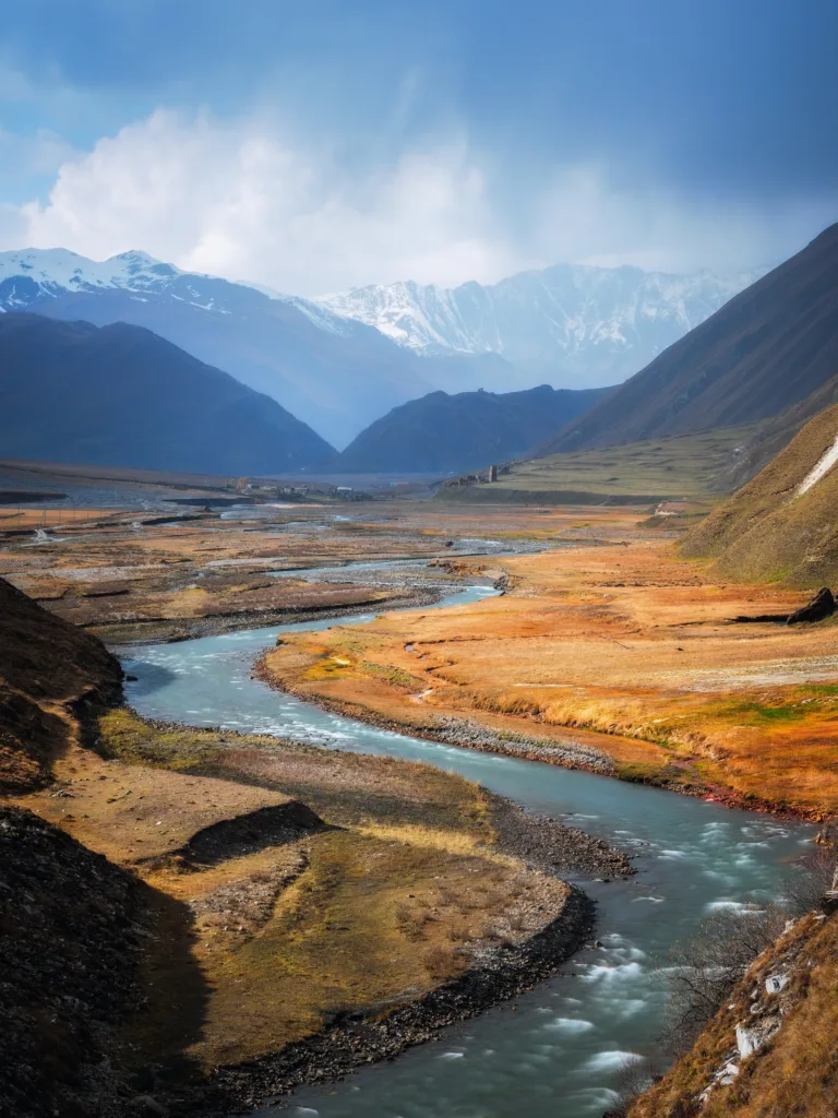 Truso Valley in Kazbegi with Zakagori Fortress 