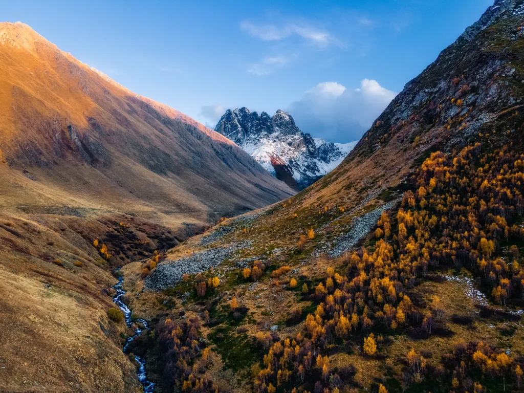 Chaukhi Massif at sunset, Juta, Kazbegi, Georgia