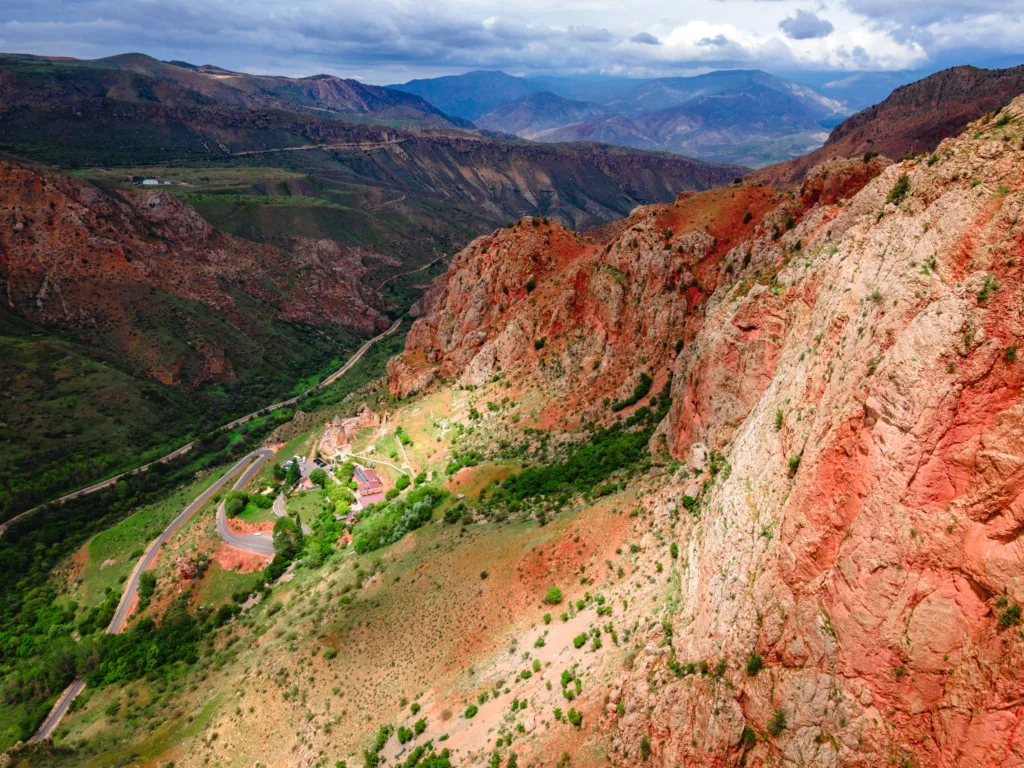 Noravank Monastery, Vayots Dzor, Armenia red mountains