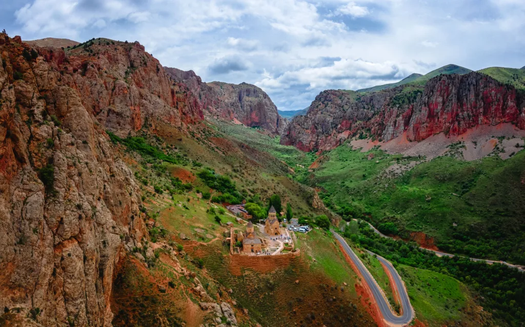 Noravank Monastery, Vayots Dzor, Armenia red mountains